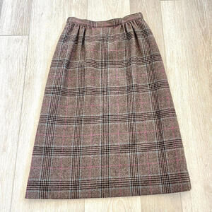 Pendleton Brown Plaid Pencil Skirt